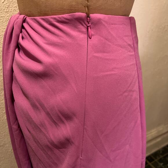 Open Edit Pink Faux Wrap Midi Skirt Size 1X - Picture 8 of 13